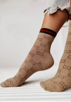 Skarpetki patterned Nicodemi in camel