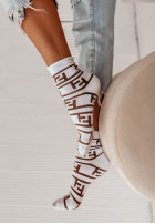 Skarpetki patterned Astio biało-in camel