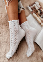 Ażurowe skarpetki Piper white