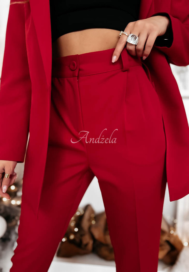 Eleganckie spodnie Believe In Yourself czerwone