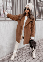 Długi Coat z imitacji kożucha Helsinki in camel