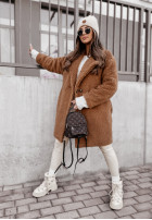 Długi Coat z imitacji kożucha Helsinki in camel