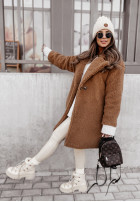 Długi Coat z imitacji kożucha Helsinki in camel