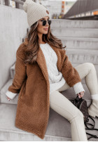 Długi Coat z imitacji kożucha Helsinki in camel