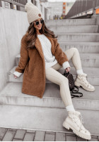 Długi Coat z imitacji kożucha Helsinki in camel