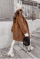 Długi Coat z imitacji kożucha Helsinki in camel