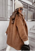 Długi Coat z imitacji kożucha Helsinki in camel
