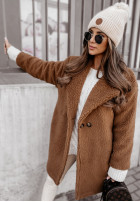 Długi Coat z imitacji kożucha Helsinki in camel