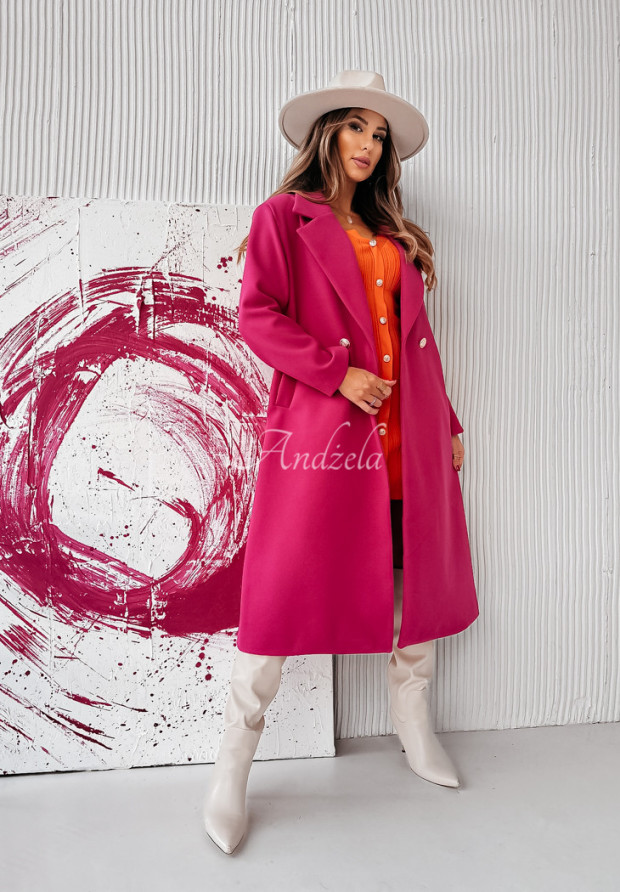 Długi płaszcz oversize Valverde różowy