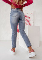 Spodnie jeansowe z przetarciami Nazario niebieskie