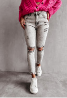 Spodnie jeansowe z przetarciami Corrin szare