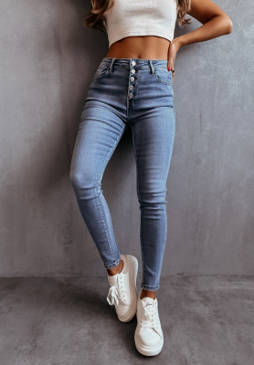 Spodnie jeansowe skinny Everett niebieskie