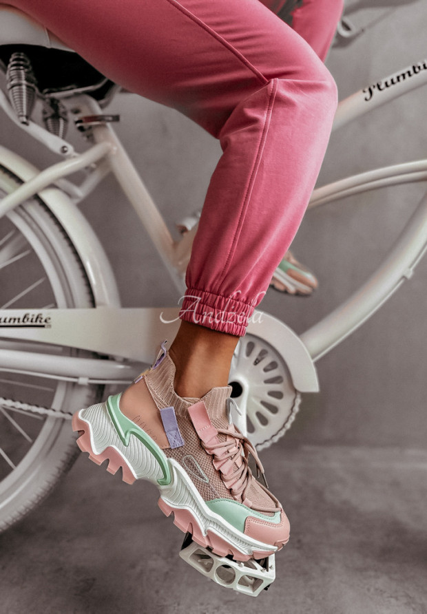 Sneakersy Dazzlin różowo-miętowe