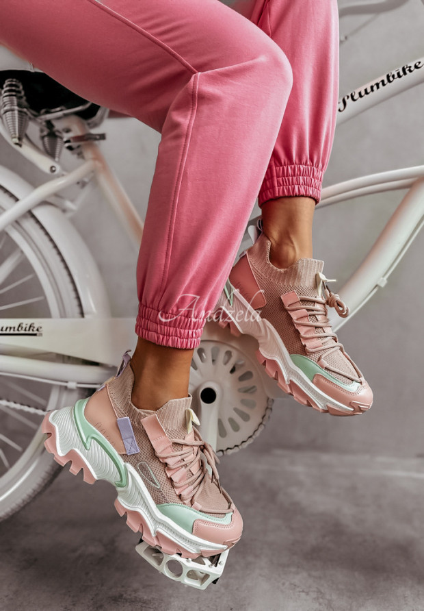 Sneakersy Dazzlin różowo-miętowe