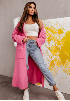 Długi kardigan oversize It's Destiny różowy