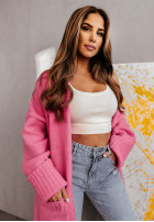 Długi kardigan oversize It's Destiny różowy