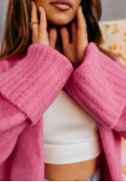 Długi Cardigan oversize It's Destiny in pink