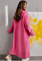 Długi kardigan oversize It's Destiny różowy