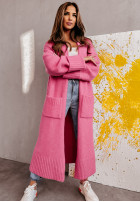 Długi Cardigan oversize It's Destiny in pink