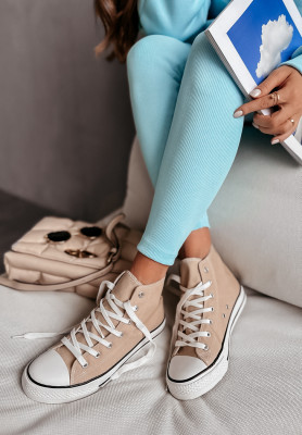 Conves Long Beige High Sneakers