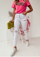 Trousers in jeans z przetarciami Bristol in white