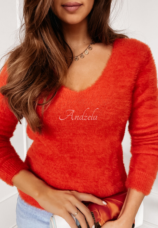 Sweter alpaka Inter ciemnopomarańczowy