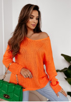 Krótki sweter Feel pomarańczowy