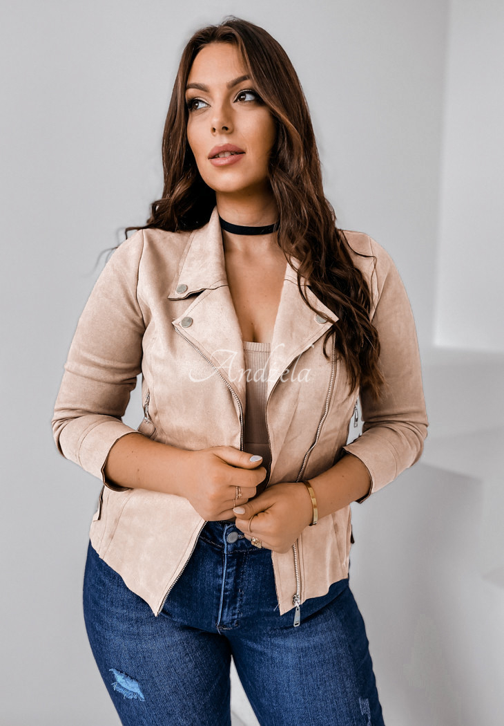 Savage nude suede ramones jacket - Andżela Online Store