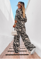 Satynowe Trousers wide leg Girls Gone Wild w zebrę