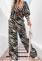Satynowe spodnie wide leg Girls Gone Wild w zebrę