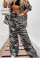 Satynowe spodnie wide leg Girls Gone Wild w zebrę