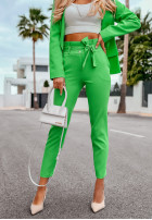 Eleganckie spodnie z paskiem Be Authentic zielone