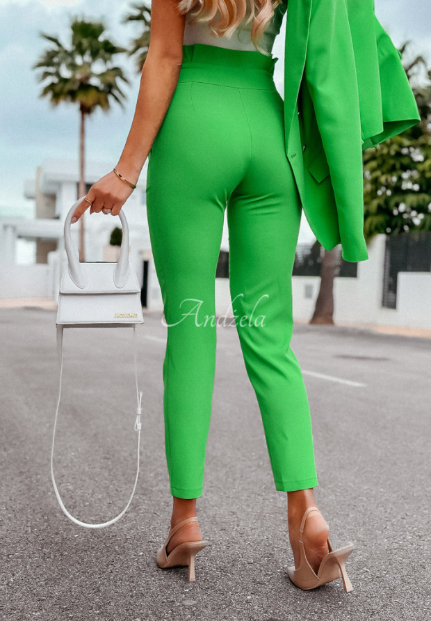 Eleganckie spodnie z paskiem I Want It, I Got It zielone