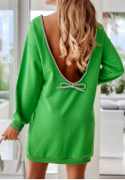 Bluza oversize ze zdobionym dekoltem Feel Freely zielona
