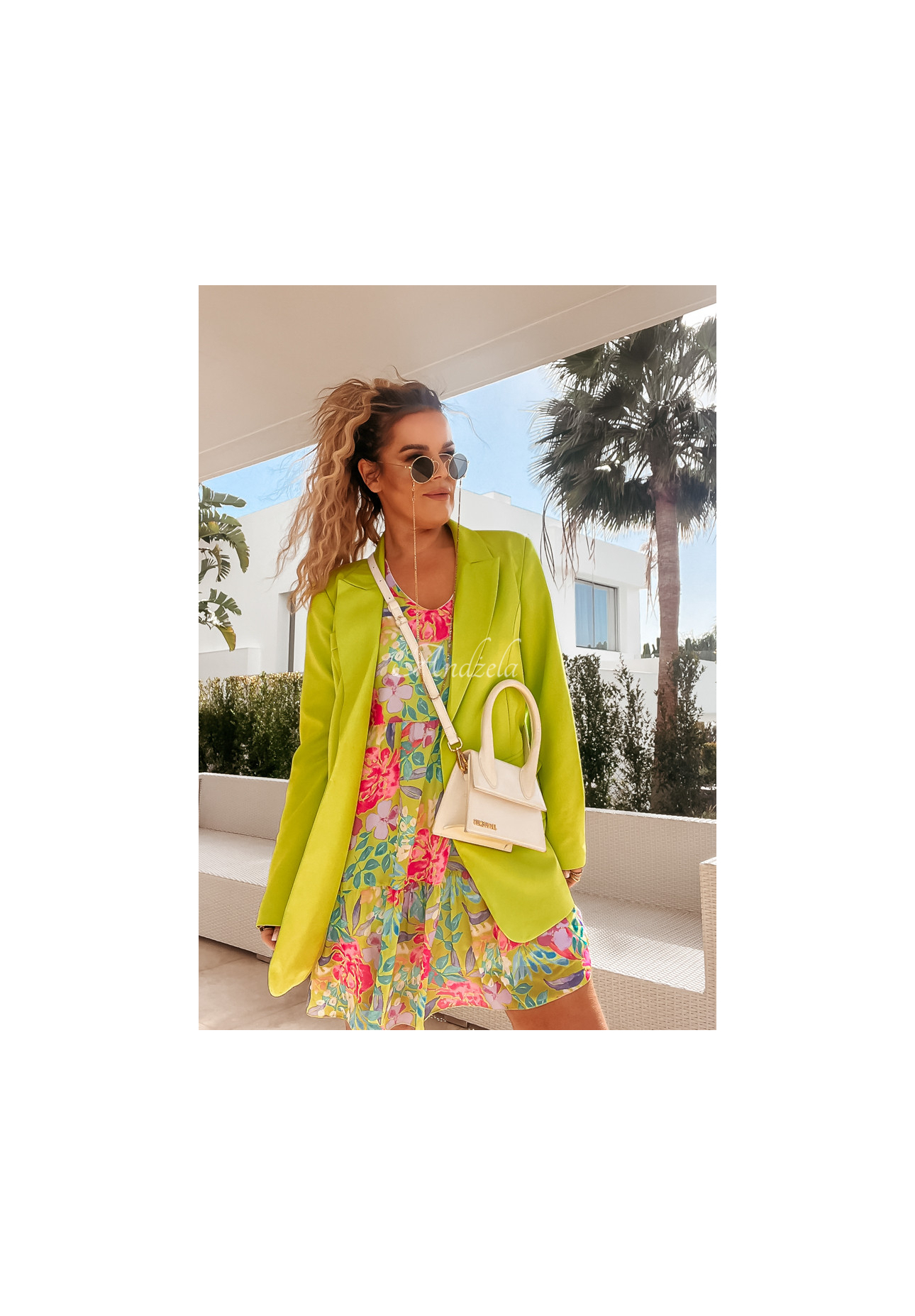 Flower Season floral dress with frills yellow