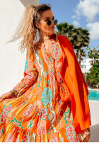 Wzorzysta sukienka Magnala Sierra pomarańczowa