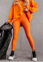Prążkowane legginsy Limitless neonowy pomarańczowy