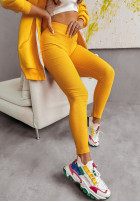 Prążkowane legginsy Siempre żółte