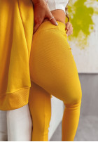 Prążkowane legginsy Siempre żółte