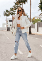 short Pikowana Jacket Martinez in ecru