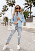 short Pikowana Jacket Martinez in baby blue