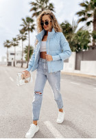 short Pikowana Jacket Martinez in baby blue