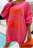 Bluza z napisem Rock And Roll fuksjowa