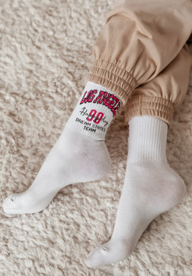 Los Angeles long socks white and pink