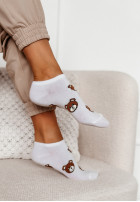 Krótkie skarpetki patterned Teddy białe