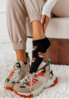 Krótkie skarpetki patterned Teddy in black