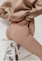 Prążkowane Leggings Sorine in beige