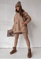 Prążkowane Leggings Sorine in beige