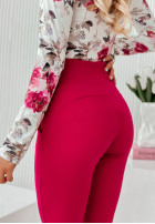 Materiałowe spodnie Pretty On Point neonowy różowy
