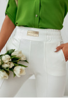 woven Trousers Pretty On Point in in in ecru